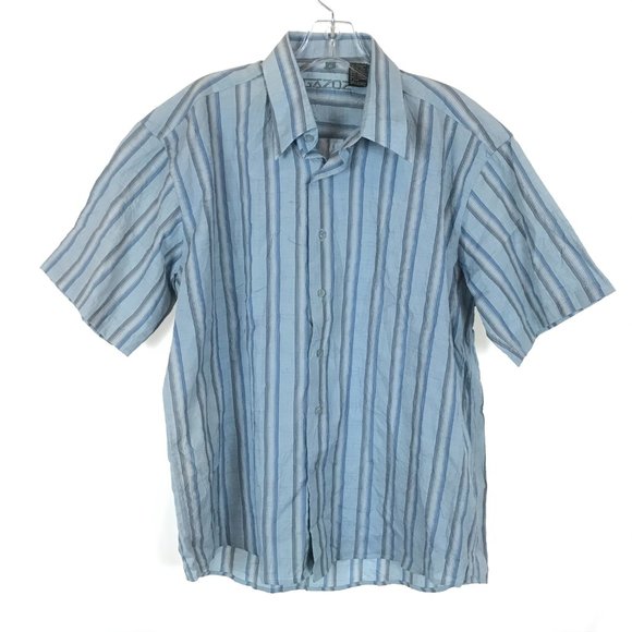 😀 3 for $20 NWOT Gazoz Striped Button Front Shirt - Picture 1 of 2